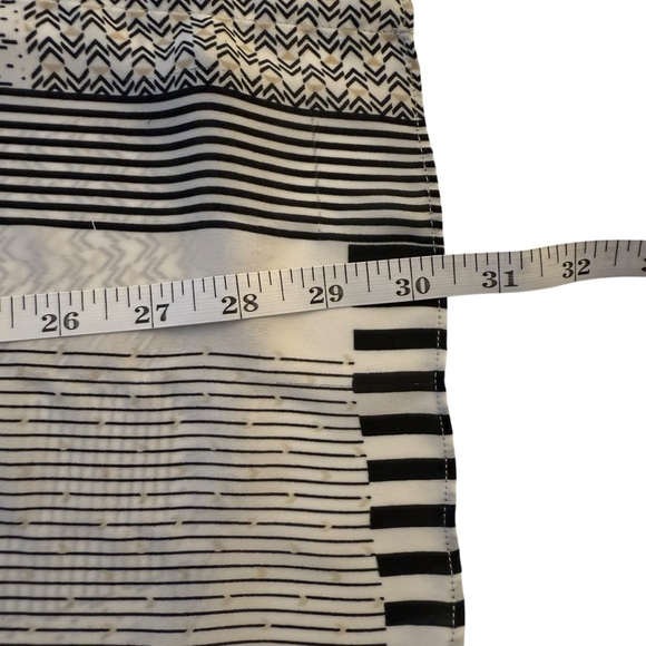 Rose And Olive Plus Button Up Top Womens 1X Neutral Patchwork Business Casual - Picture 8 of 10